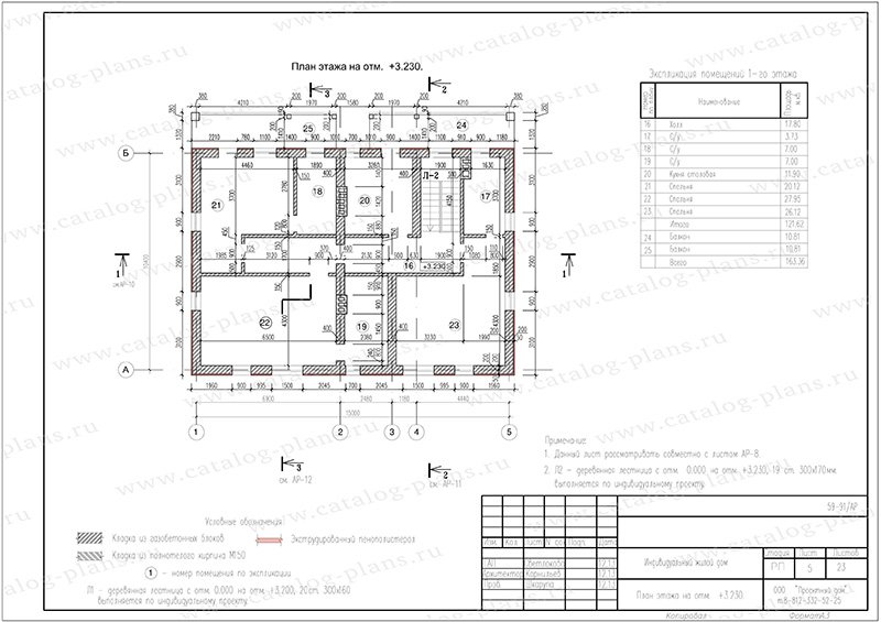Образмеренные планы этажей (строительные)